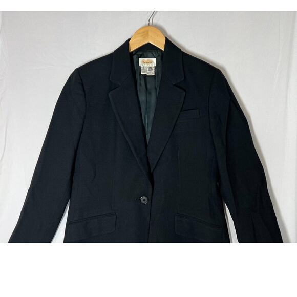 Vintage Talbots 100% Pure New Wool Blazer Size 6 Petite Single Button Black - Picture 3 of 13